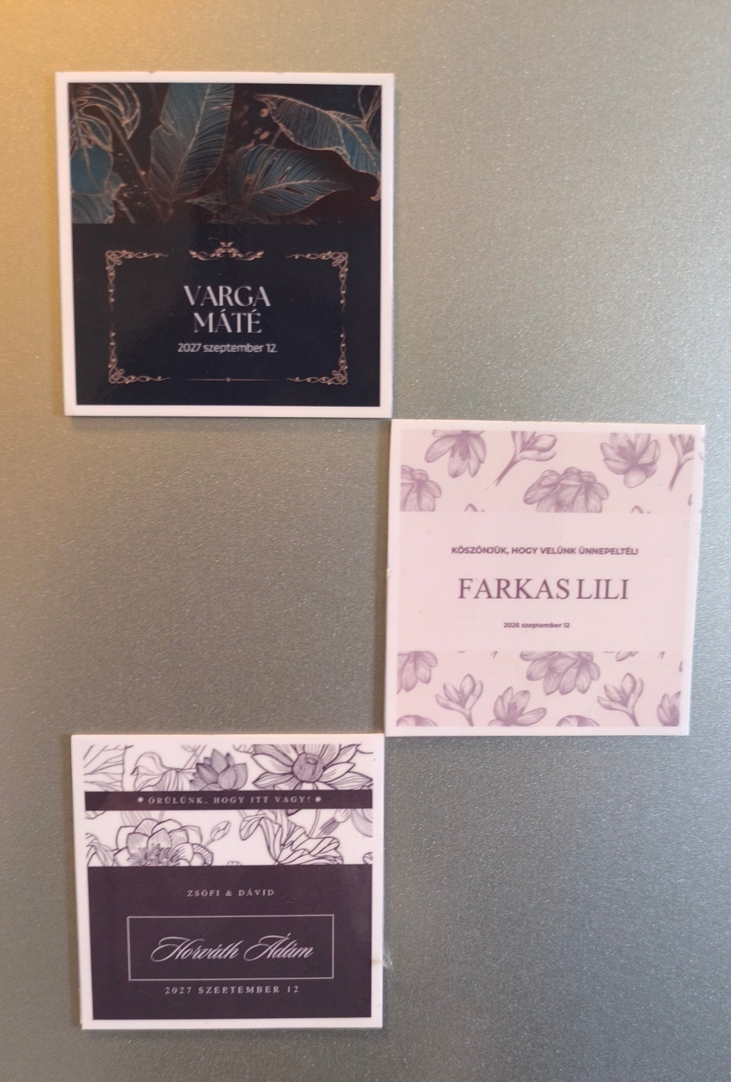 Esküvői hűtőmágnes köszönőajándék