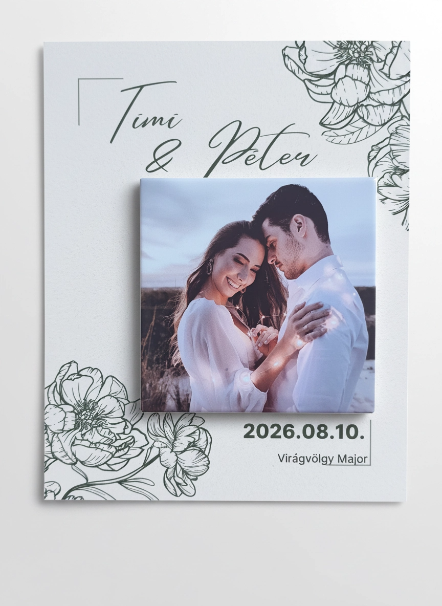 Esküvői hűtőmágnes köszönőajándék